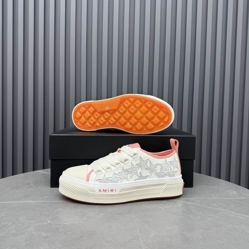 AMIRI Stars Court Low Sneaker – White/Silver & Pink