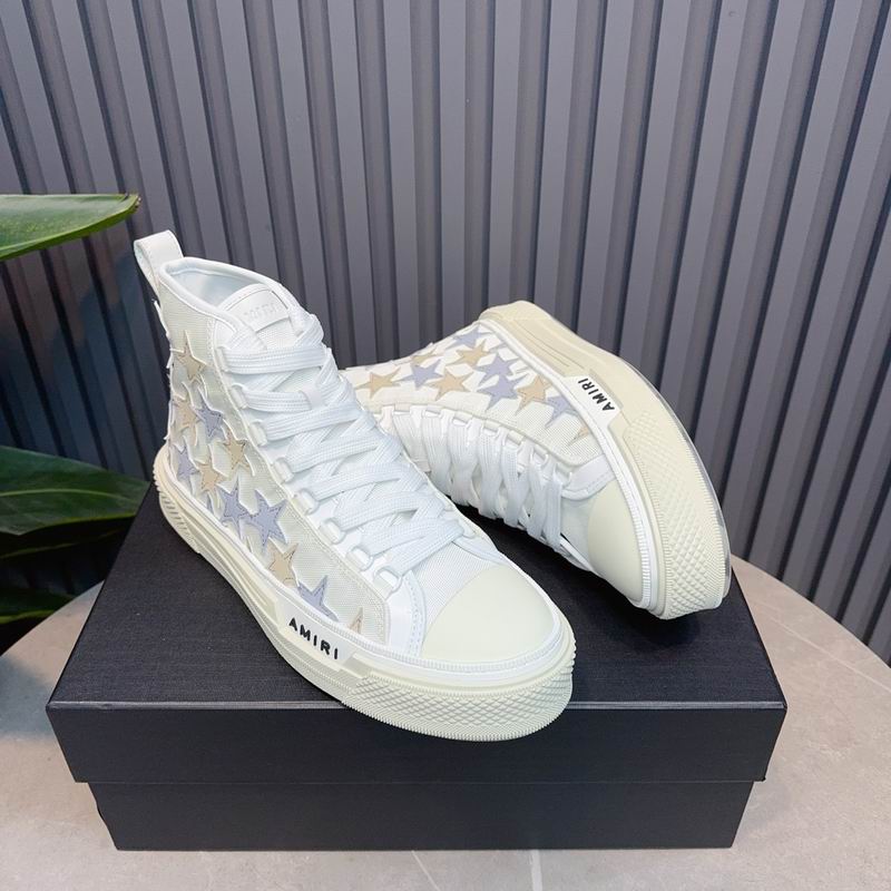 AMIRI Stars Court Hi Sneaker – White/White