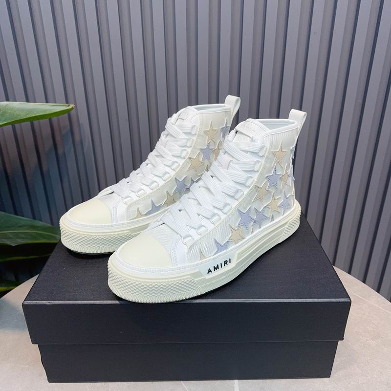 AMIRI Stars Court Hi Sneaker – White/White