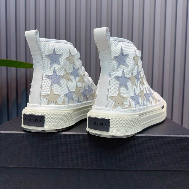 AMIRI Stars Court Hi Sneaker – White/White