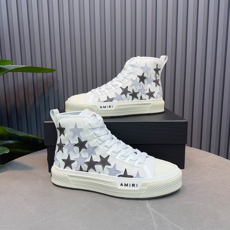 AMIRI Stars Court Hi Sneaker – White/Grey