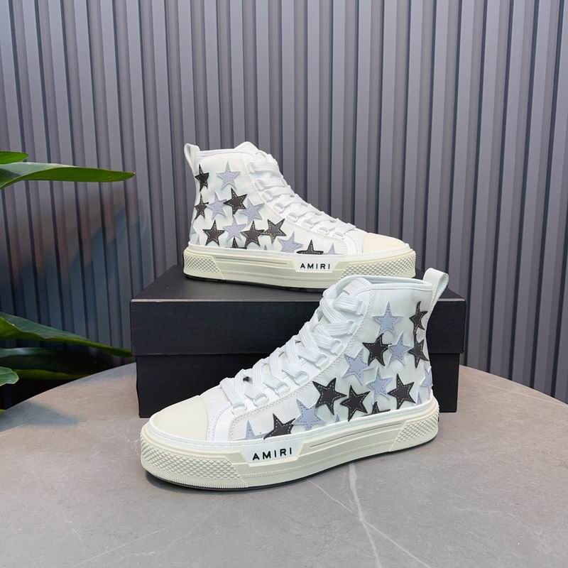 AMIRI Stars Court Hi Sneaker – White/Grey