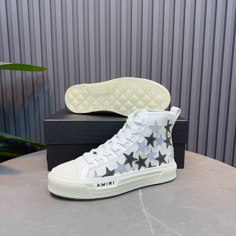AMIRI Stars Court Hi Sneaker – White/Grey