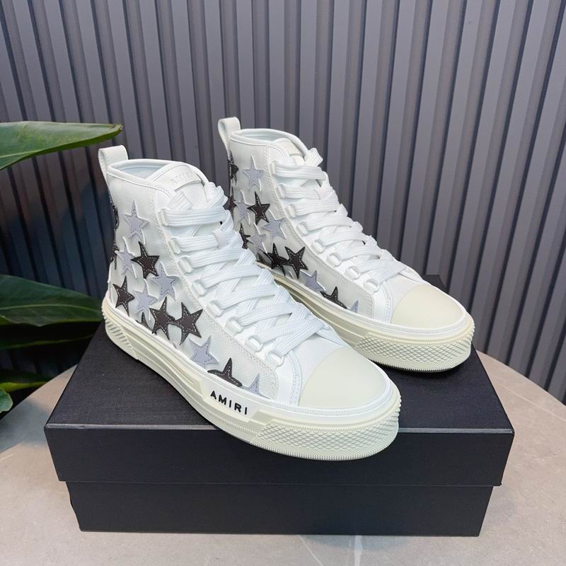 AMIRI Stars Court Hi Sneaker – White/Grey
