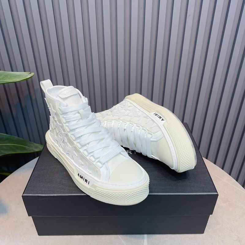 AMIRI Stars Court Hi Sneaker – White/White Embossed