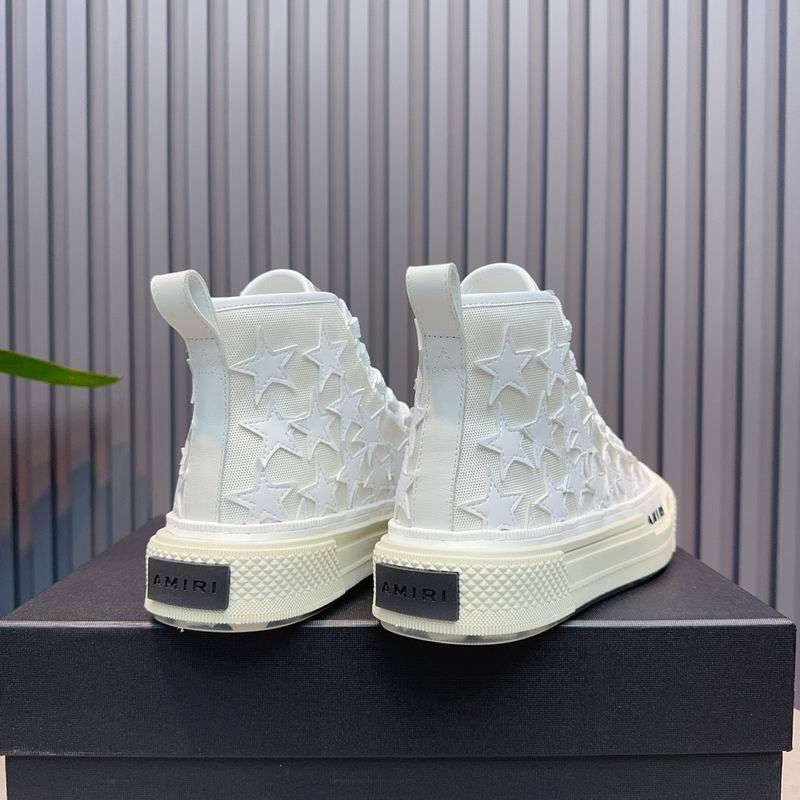 AMIRI Stars Court Hi Sneaker – White/White Embossed