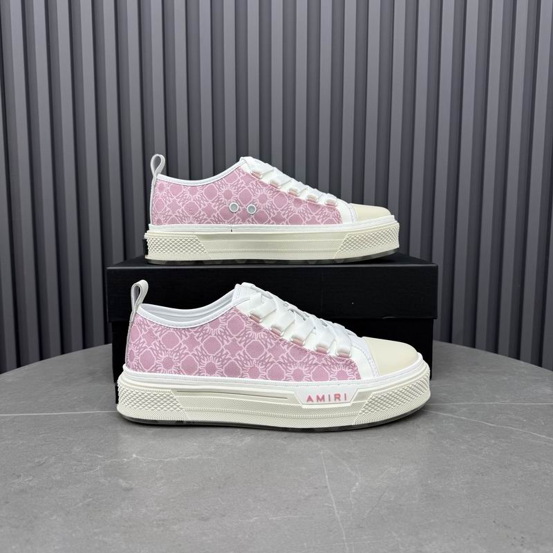 AMIRI Floral Lace Court Low Sneaker – Pink/White