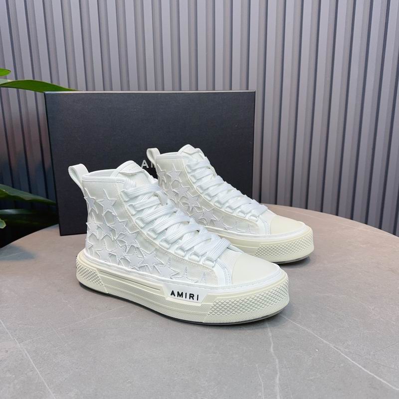 AMIRI Stars Court Hi Sneaker – White/White Embossed