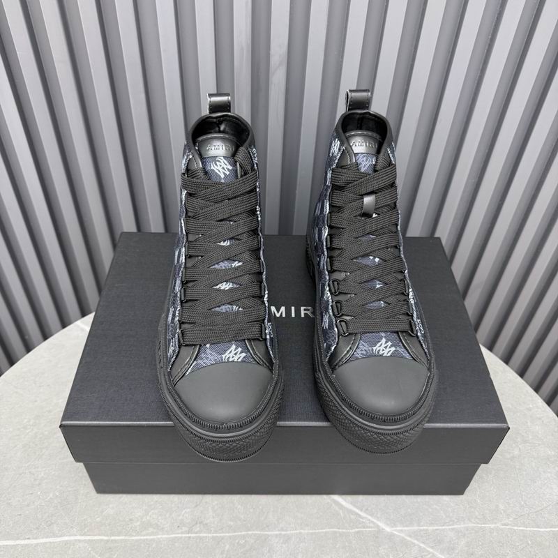 AMIRI MA Monogram Court Hi Sneaker – Black/Grey