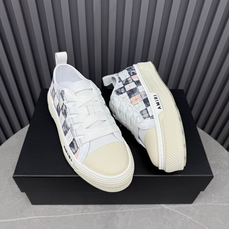 AMIRI Check Court Low Sneaker – White / Black / Pink