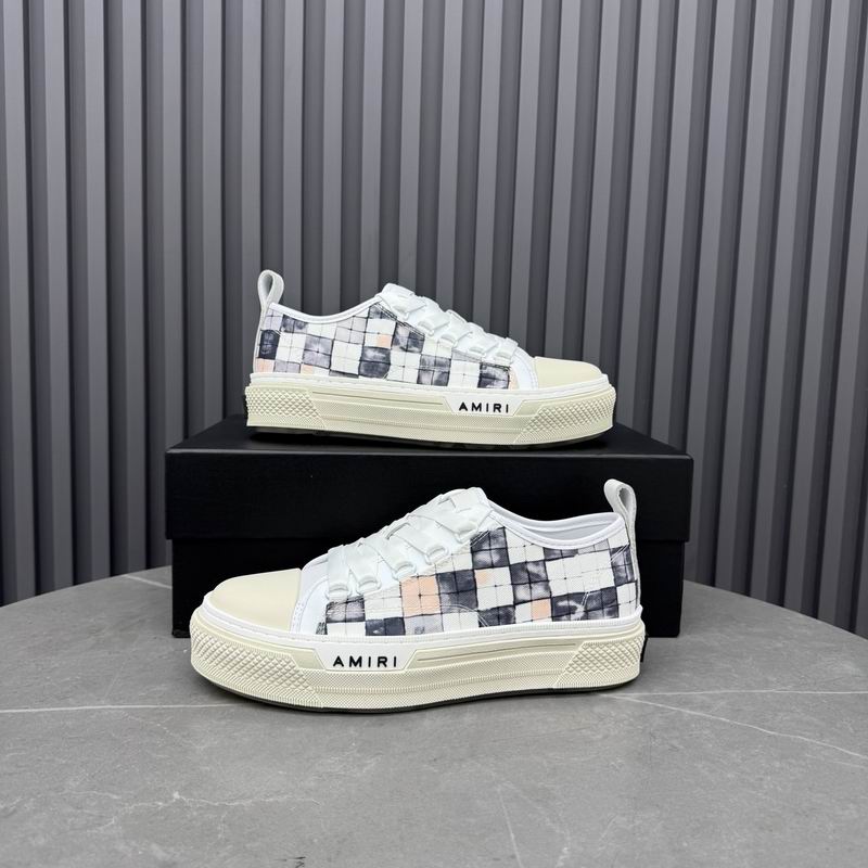 AMIRI Check Court Low Sneaker – White / Black / Pink