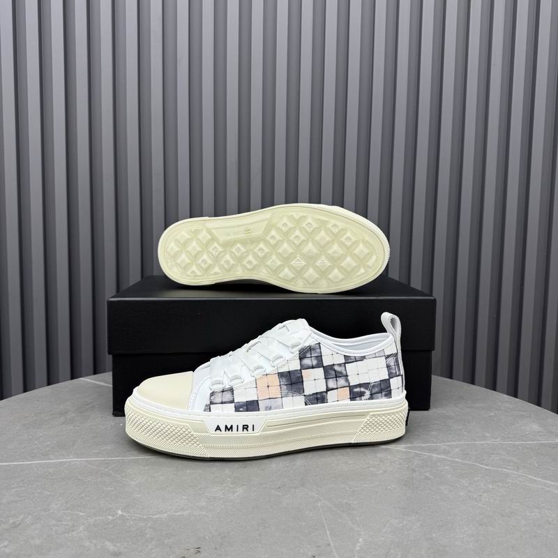 AMIRI Check Court Low Sneaker – White / Black / Pink