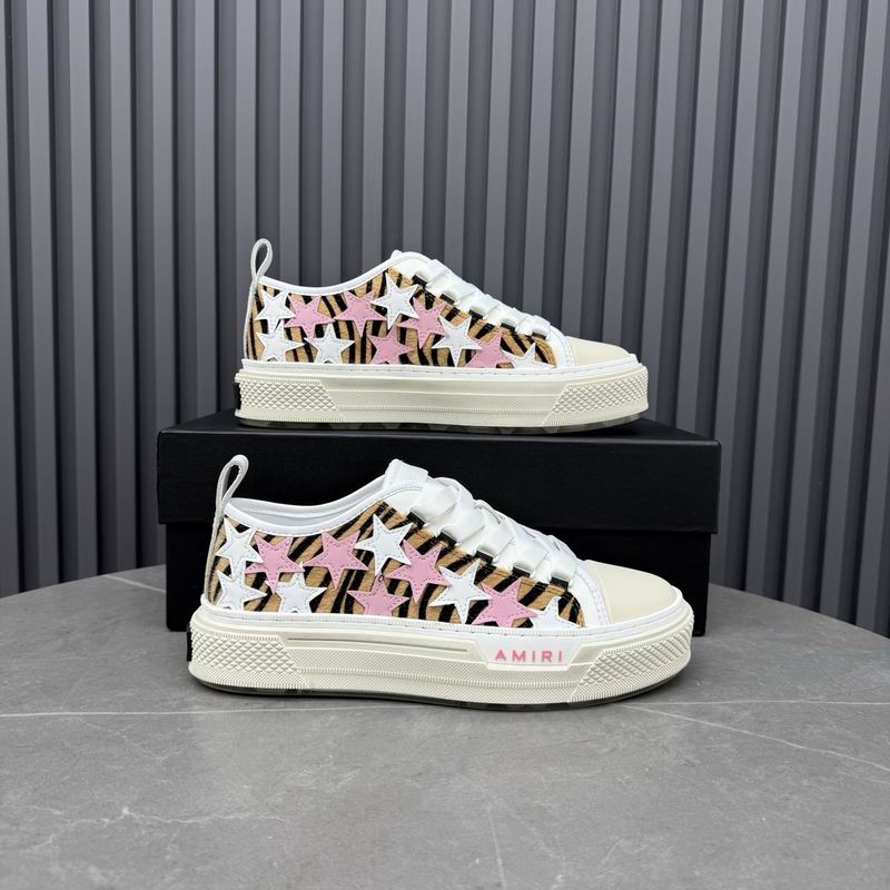 AMIRI Stars Court Low Sneaker – Tiger Print / Pink & White