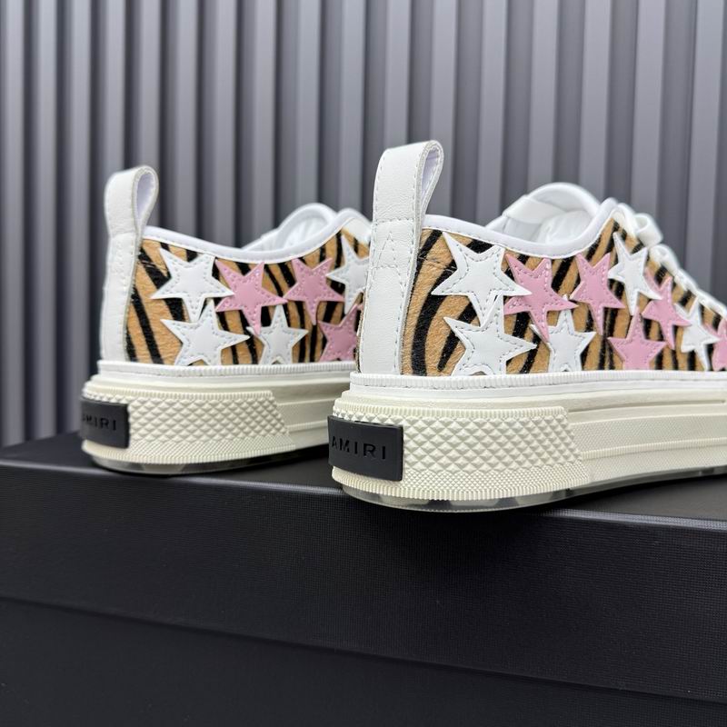 AMIRI Stars Court Low Sneaker – Tiger Print / Pink & White