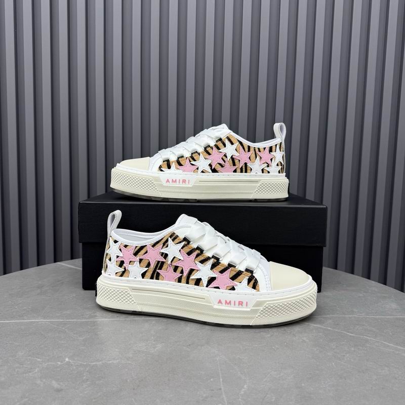 AMIRI Stars Court Low Sneaker – Tiger Print / Pink & White