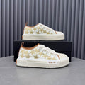 AMIRI Stars Court Low Sneaker – White / Tan & Gold