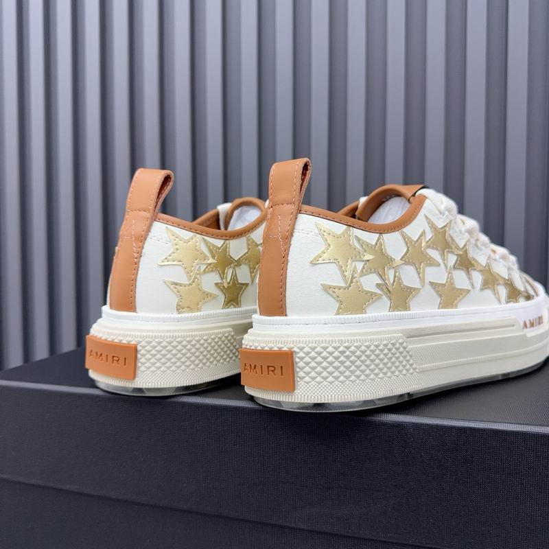 AMIRI Stars Court Low Sneaker – White / Tan & Gold