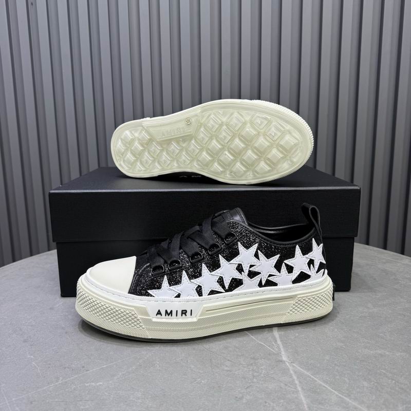 AMIRI Stars Court Low Sneaker – Black Glitter / White