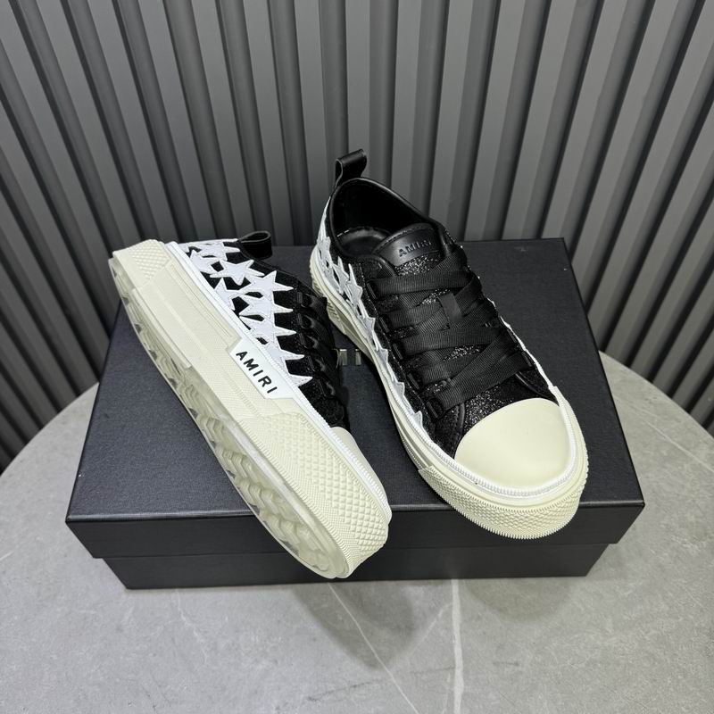 AMIRI Stars Court Low Sneaker – Black Glitter / White