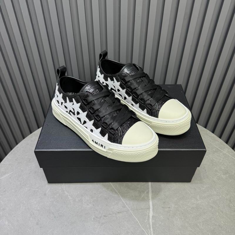 AMIRI Stars Court Low Sneaker – Black Glitter / White