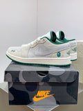 BAPE × Nike Air Jordan 1 Low – Grey Suede / Forest Green