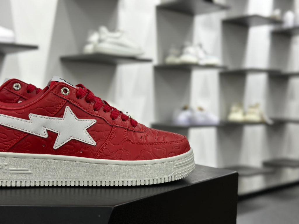 BAPE STA Low – Crimson Red / White
