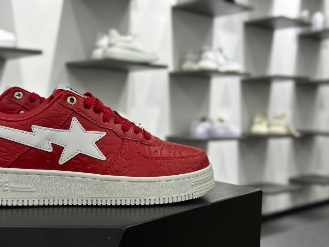 BAPE STA Low – Crimson Red / White