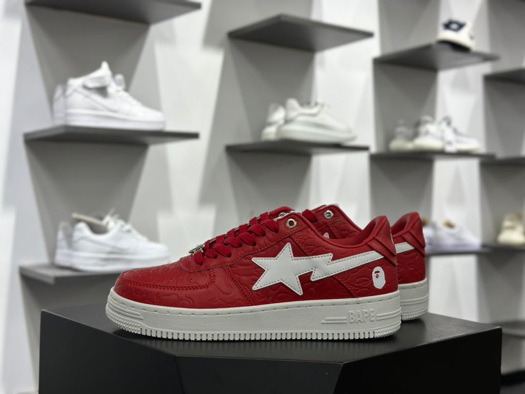 BAPE STA Low – Crimson Red / White