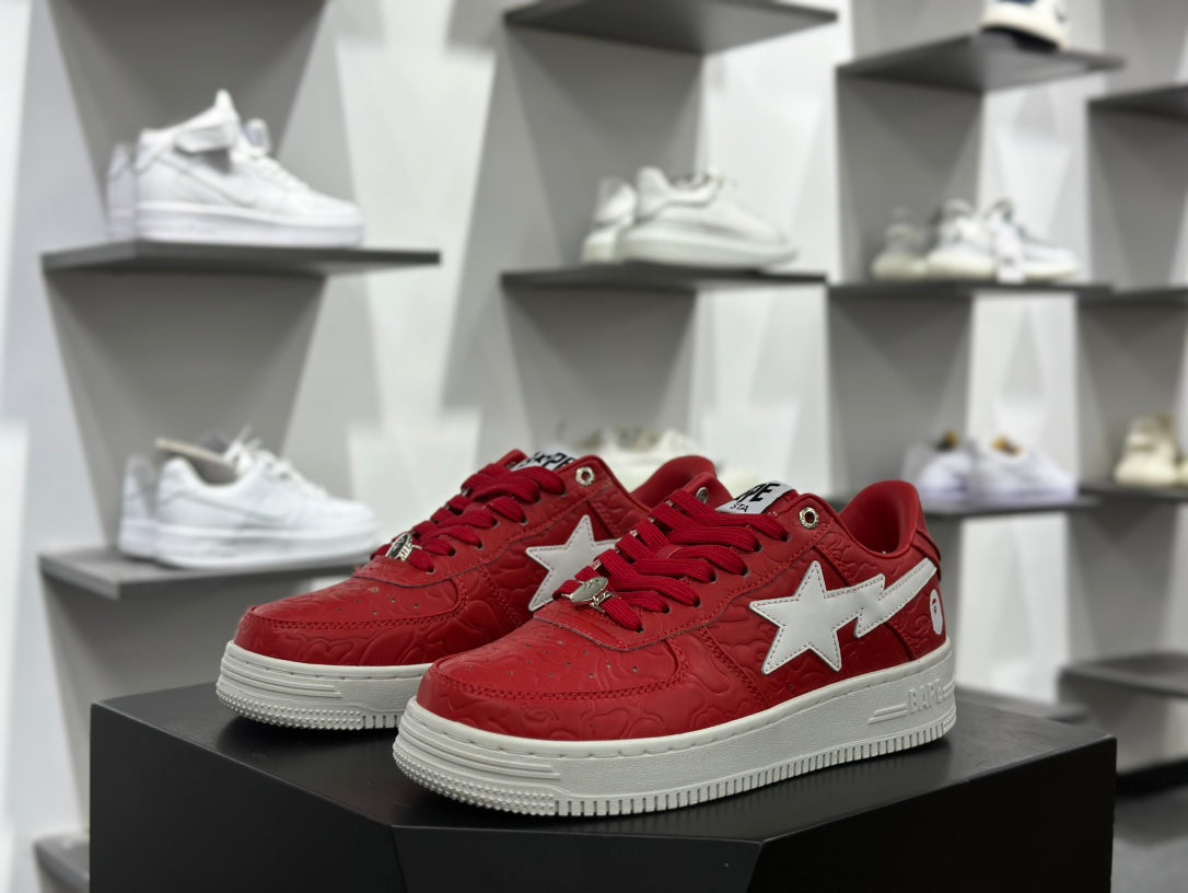 BAPE STA Low – Crimson Red / White