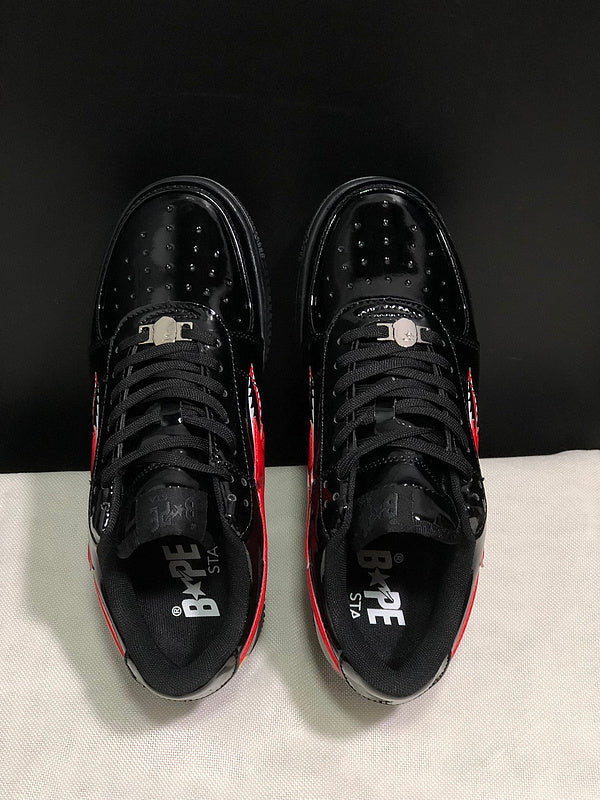 BAPE STA Low Shark – Black Patent / Red