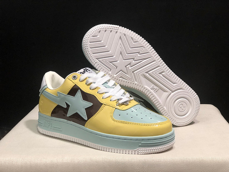 BAPE STA Low – Pastel Yellow / Mint / Brown