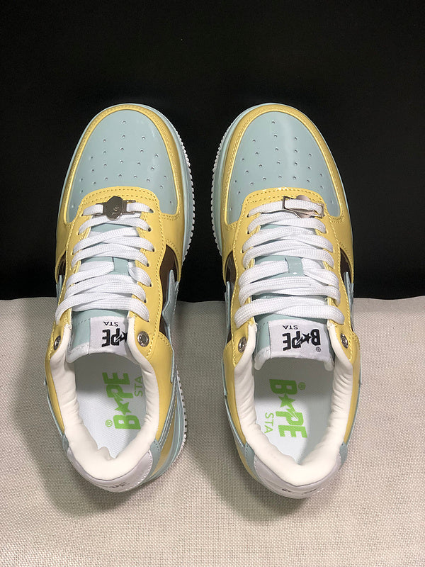 BAPE STA Low – Pastel Yellow / Mint / Brown