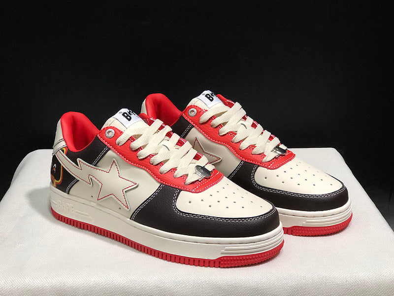 BAPE STA Low – Cream / Black / Red