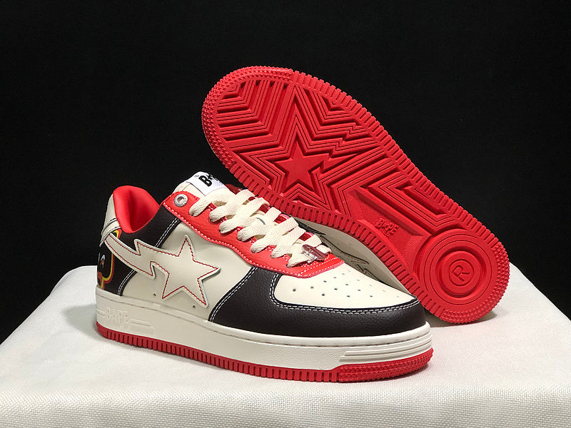 BAPE STA Low – Cream / Black / Red