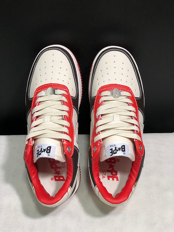 BAPE STA Low – Cream / Black / Red