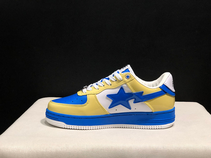 BAPE STA Low – Pastel Yellow / Royal Blue