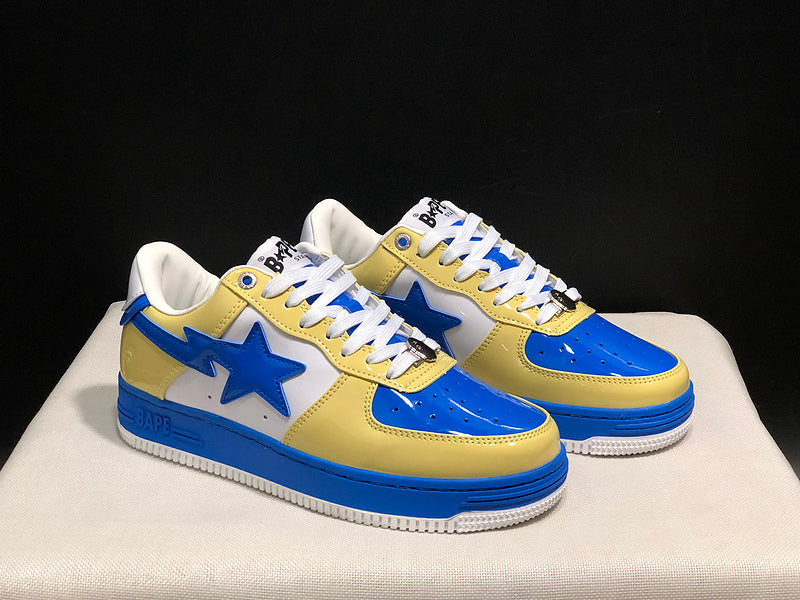 BAPE STA Low – Pastel Yellow / Royal Blue