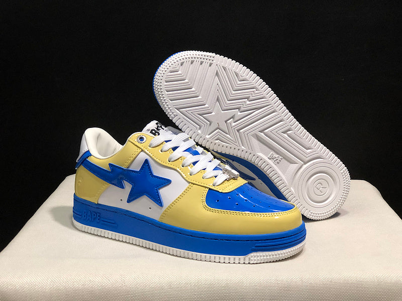 BAPE STA Low – Pastel Yellow / Royal Blue