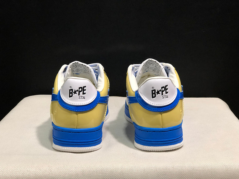 BAPE STA Low – Pastel Yellow / Royal Blue