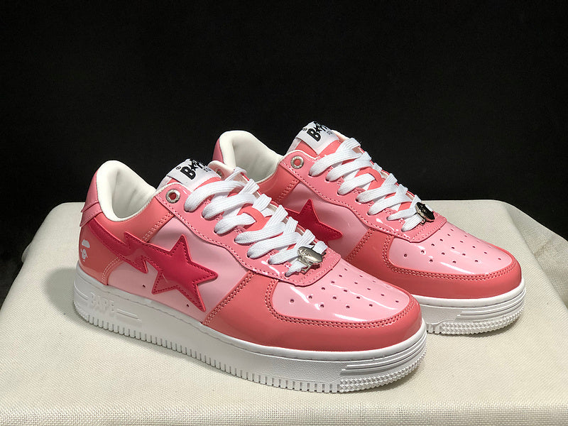 BAPE Bapesta Low Sneaker – Pink Patent / White