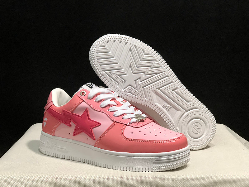 BAPE Bapesta Low Sneaker – Pink Patent / White
