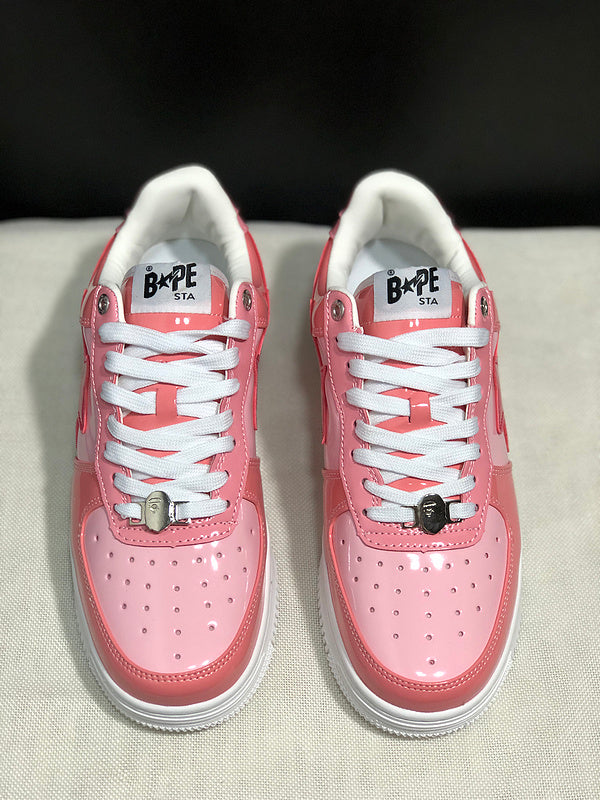 BAPE Bapesta Low Sneaker – Pink Patent / White
