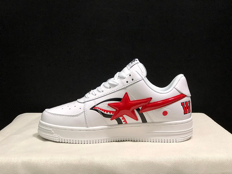 BAPE STA Low Shark – White / Red