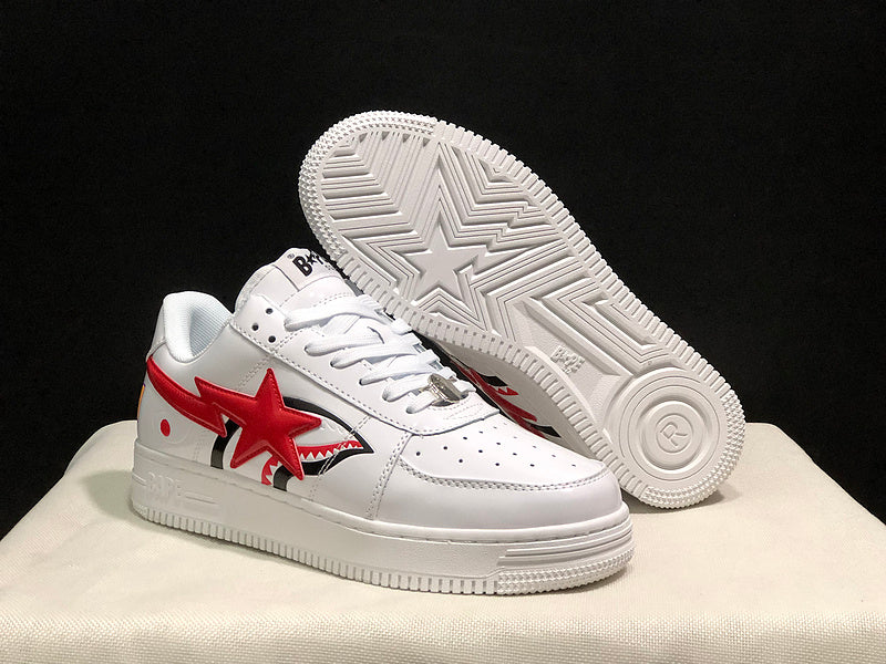 BAPE STA Low Shark – White / Red