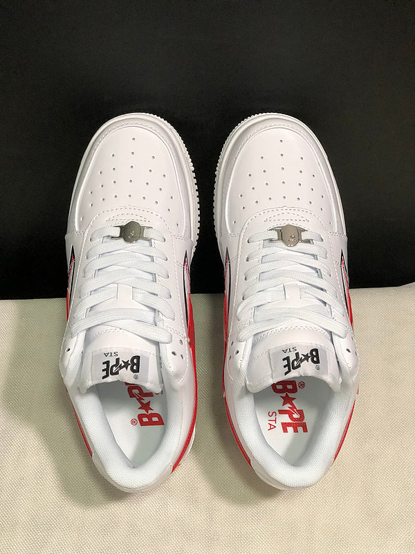 BAPE STA Low Shark – White / Red