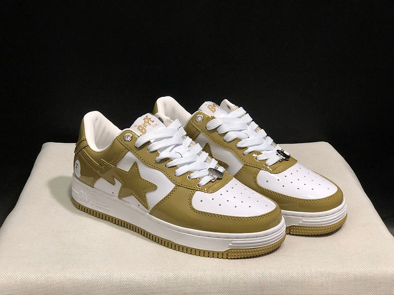 BAPE STA Low – Olive Gold / White
