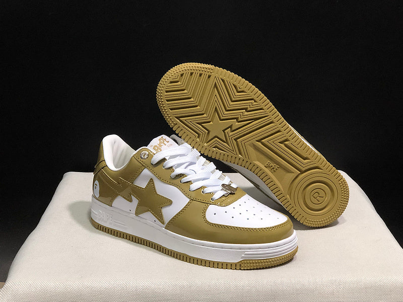 BAPE STA Low – Olive Gold / White