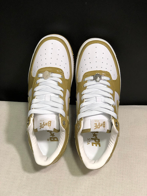 BAPE STA Low – Olive Gold / White