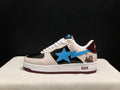BAPE STA Low × Marvel – Cream / Black Patent / Baby Blue
