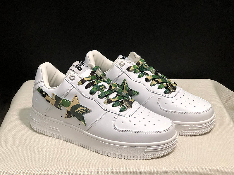 BAPE STA Low – White / Green Camo